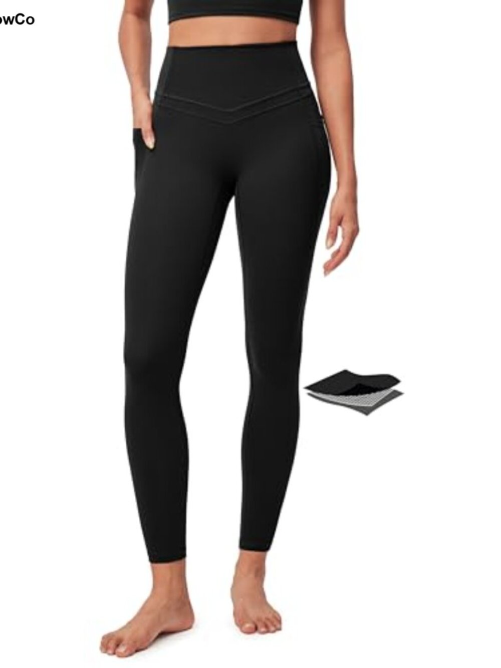 Compression Leggings with Pockets High Waist Tummy Control Yoga Pants